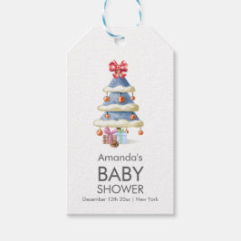 Modern Winter Bow Christmas Tree Baby Shower  Cadeaulabel