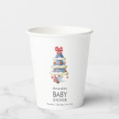 Modern Winter Bow Christmas Tree Baby Shower  Papieren Bekers (Achterkant)