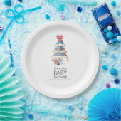 Modern Winter Bow Christmas Tree Baby Shower  Papieren Bordje (Feest)