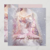 Modern Winter Dance Sweet Sixteen Uitnodiging (Voorkant / Achterkant)