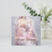 Modern Winter Dance Sweet Sixteen Uitnodiging (Staand voorkant)