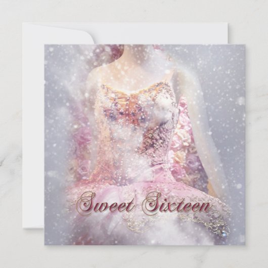 Modern Winter Dance Sweet Sixteen Uitnodiging (Voorkant)