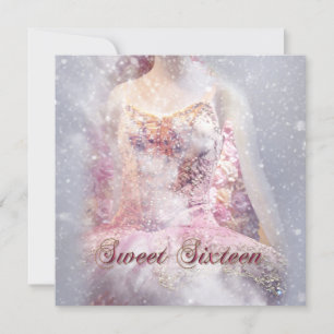 Modern Winter Dance Sweet Sixteen Uitnodiging
