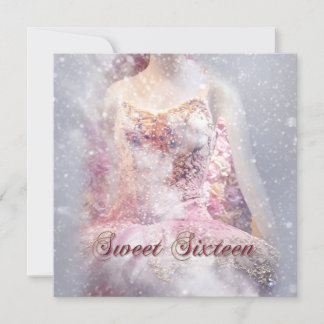Modern Winter Dance Sweet Sixteen Uitnodiging