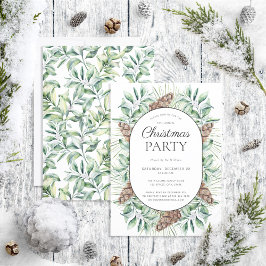 Modern Winter Fir Cone-kerstfeest uitnodiging