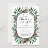 Modern Winter Fir Cone-kerstfeest uitnodiging (Voorkant)