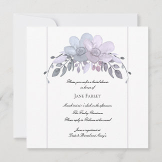 Modern Winter Floral Bridal Shower Kaart