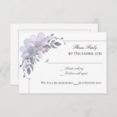 Modern Winter Floral Kaart (Voorkant / Achterkant)