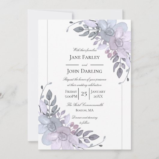 Modern Winter Floral Kaart (Voorkant)