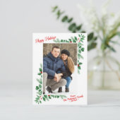 Modern Winter Foliage Prettige feestdagen Foto Briefkaart (Staand voorkant)