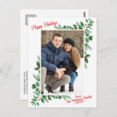 Modern Winter Foliage Prettige feestdagen Foto Briefkaart (Voorkant / Achterkant)