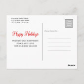 Modern Winter Foliage Prettige feestdagen Foto Briefkaart (Achterkant)