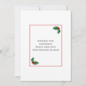 Modern Winter Foliage Prettige feestdagen Foto Kaart (Achterkant)