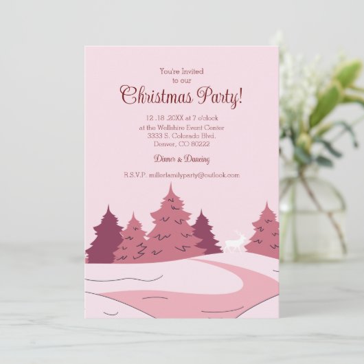 Modern Winter Forest Kerstfeest Kaart (Staand voorkant)