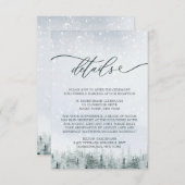 Modern Winter Forest Wedding Elegance Informatiekaartje (Voorkant / Achterkant)