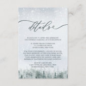 Modern Winter Forest Wedding Elegance Informatiekaartje (Voorkant)