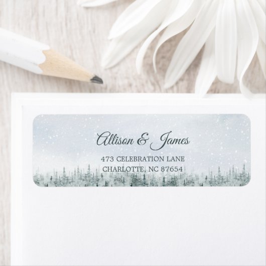 Modern Winter Forest Wedding Etiket (Insitu)