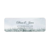 Modern Winter Forest Wedding Etiket (Voorkant)