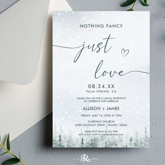 Modern Winter Forest Wedding Kaart