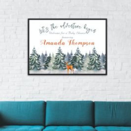 Modern Winter Forest Woodland Animals Adventure Spandoek