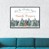 Modern Winter Forest Woodland Animals Adventure Spandoek
