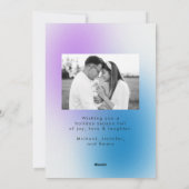 Modern Winter Gradient Blauw en Paarse 2 Foto Feestdagenkaart (Achterkant)