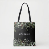 Modern Winter Greenery Personalized Tote Bag (Voorkant)