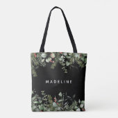Modern Winter Greenery Personalized Tote Bag (Achterkant)