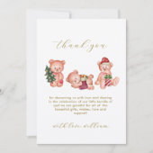 Modern Winter It's Cold Outside Bear Baby Shower  Bedankkaart (Voorkant)