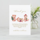 Modern Winter It's Cold Outside Bear Baby Shower  Bedankkaart (Staand voorkant)