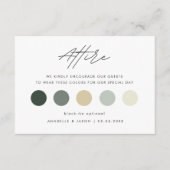 Modern Winter Kleurenpalet Huwelijkskleding Informatiekaartje (Voorkant)