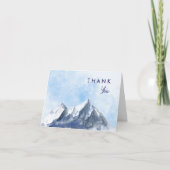 Modern Winter Mountain Pattern Wedding Bedankkaart (Voorkant)