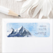 Modern Winter Mountain Pattern Wedding Etiket (Insitu)
