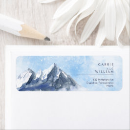 Modern Winter Mountain Pattern Wedding Etiket