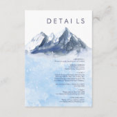 Modern Winter Mountain Pattern Wedding Informatiekaartje (Voorkant)