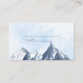 Modern Winter Mountain Pattern Wedding Plaatskaartje (Voorkant)