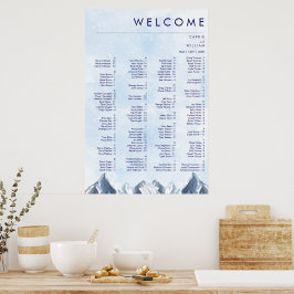Modern Winter Mountain Pattern Wedding Poster