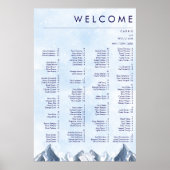 Modern Winter Mountain Pattern Wedding Poster (Voorkant)