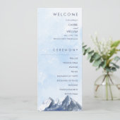 Modern Winter Mountain Pattern Wedding Programmakaart (Staand voorkant)