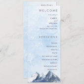 Modern Winter Mountain Pattern Wedding Programmakaart (Voorkant / Achterkant)