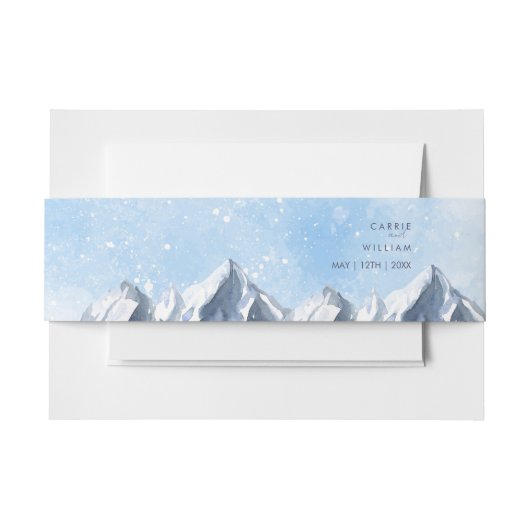 Modern Winter Mountain Pattern Wedding Uitnodigingen Wikkel (Voorkant Voorbeeld)
