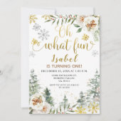 Modern Winter Oh wat een vun eerste verjaardag Kaart (Voorkant)