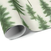 Modern Winter Pine Tree Holiday Christmas Cadeaupapier (Rol Hoek)