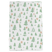 Modern Winter Pine Tree Star Medium Cadeauzakje (Achterkant)