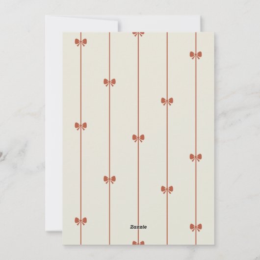 Modern Winter Red Bow Family Photo Christmas Feestdagenkaart (Achterkant)