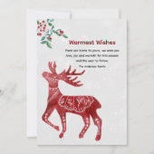 Modern Winter Red Moose Scandi Japandi Kersti Feestdagenkaart (Voorkant)