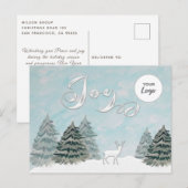 Modern Winter scene Joy corporate logo Holiday Feestdagenkaart (Voorkant / Achterkant)