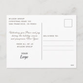 Modern Winter scene Joy corporate logo Holiday Feestdagenkaart (Achterkant)