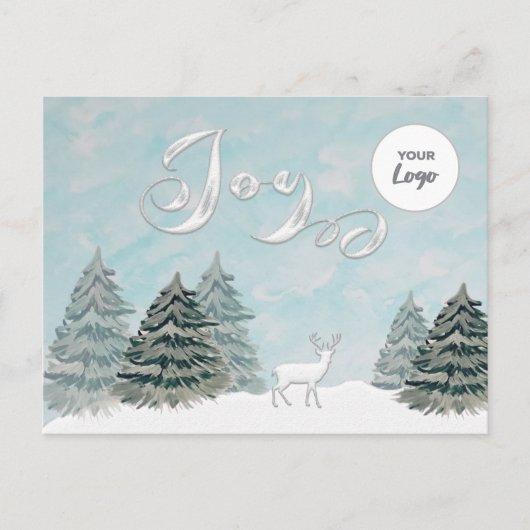 Modern Winter scene Joy corporate logo Holiday Feestdagenkaart (Voorkant)