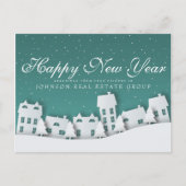 Modern Winter Scene | Nieuwjaarsgroeten Briefkaart (Voorkant)